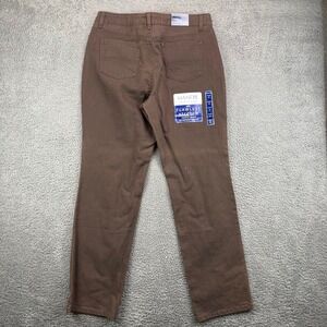 Bandolino Mandie High Rise Straight Leg Jeans Hot Espresso Brown Size 12 NWT